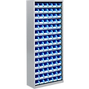 Magazijnkast - B 700 x D 300 x H 1690 mm - 14 legborden - 90 bakken - zonder deuren - blank alu