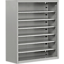 Magazijnkast - B 700 x D 300 x H 830 mm - 6 legborden - zonder bakken - zonder deuren - blank alu