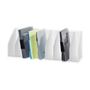 Magazine files, white, with fixed division, 9 compartments for binders