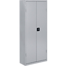 Magazinschrank, 1690 mm hoch, 11 Böden, 60 Kästen, mit Türen, hellsilber