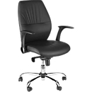 MANDAL executive chair, tilt mechanism, with armrests, in mixed leather, rounded for the knees