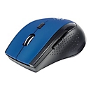 Manhattan Curve Wireless Mouse, Blue/Black, Adjustable DPI (800, 1200 or 1600dpi), 2.4Ghz (up to 10m), USB, Optical, Five Button with Scroll Wheel, USB micro receiver, 2x AAA batteries (included), Low friction base, Three Year Warranty, Blister - ...