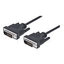 Manhattan Digital DVI-D Dual Link Video Cable, 1.8m, Male to Male, Fully Shielded, Compatible with DVD-D, Black, Lifetime Warranty, Polybag - DVI-Kabel - DVI-D zu DVI-D - 1.8 m