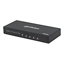 Manhattan HDMI Splitter 4-Port , 4K@60Hz, Displays output from x1 HDMI source to x4 HD displays (same output to four displays), AC Powered (cable 1.2m), Black, Three Year Warranty, Retail Box - Video-/Audio-Splitter - 4 Anschlüsse