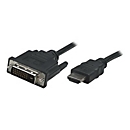 Manhattan HDMI to DVI-D 24+1 Cable, 1m, Male to Male, Black, Dual Link, Compatible with DVD-D, Lifetime Warranty, Polybag - Adapterkabel - HDMI / DVI - 1 m