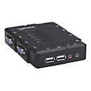 Manhattan KVM Switch Compact 4-Port, 4x USB-A, Cables included, Audio Support, Control 4x computers from one pc/mouse/screen, Black, Lifetime Warranty, Boxed - KVM-/Audio-Switch - 4 Anschlüsse