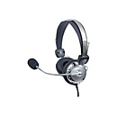 Manhattan Stereo Over-Ear Headset (3.5mm), Microphone Boom (padded), Adjustable Steel Headband, In-Line Volume Control, Ear Cushions, Std 2x 3.5mm stereo jack/plug for audio/mic use, cable 2.5m, 3 Year Warranty - Headset