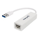 Manhattan USB-A Gigabit Network Adapter, White, 10/100/1000 Mbps Network, USB 3.0, Ethernet, RJ45, Three Year Warranty, Blister - Netzwerkadapter - USB 3.0 - Gigabit Ethernet