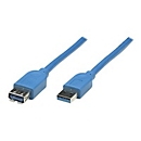 Manhattan USB-A to USB-A Extension Cable, 2m, Male to Female, Blue, 5 Gbps (USB 3.2 Gen1 aka USB 3.0), SuperSpeed USB, Lifetime Warranty, Polybag - USB-Verlängerungskabel - USB Typ A (M) zu USB Typ A (W) - USB 3.0 - 2 m - geformt