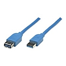 Manhattan USB-A to USB-A Extension Cable, 3m, Male to Female, 5 Gbps (USB 3.2 Gen1 aka USB 3.0), SuperSpeed USB, Blue, Lifetime Warranty, Polybag - USB-Verlängerungskabel - USB Typ A zu USB Typ A - 3 m