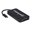 Manhattan USB-C Dock/Hub, Ports (x4): DisplayPort, DVI-I, HDMI or VGA, Note: Only One Port can be used at a time, External Power Supply Not Needed, Cable 8cm, Black, Three Year Warranty, Blister - Videoadapter - DisplayPort / HDMI / DVI / VGA / US...