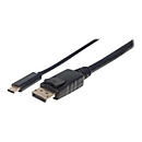 Manhattan USB-C to DisplayPort Cable, 4K@60Hz, 1m, Male to Male, Black, Three Year Warranty, Polybag - Video-Adapterkabel - USB-C zu DisplayPort - 1 m