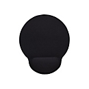 Manhattan Wrist Gel Support Pad and Mouse Mat, Black, 241 Ã— 203 Ã— 40 mm, non slip base, Lifetime Warranty, Card Retail Packaging - Mauspad mit Handgelenkpolsterkissen