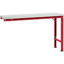 Manuflex aanbouwtafel UNIVERSAL Speciaal, 1500 x 800 mm, melamine lichtgrijs, robijnrood