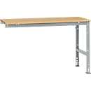 Manuflex aanbouwtafel UNIVERSAL Standaard, 1500 x 800 mm, multiplex natuur, aluminium zilver
