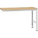 Manuflex aanbouwtafel UNIVERSAL Standaard, 1500 x 800 mm, multiplex natuur, lichtgrijs