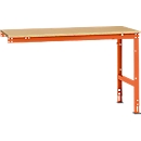Manuflex aanbouwtafel UNIVERSAL Standaard, 1500 x 800 mm, multiplex natuur, roodoranje