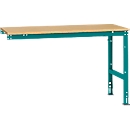 Manuflex aanbouwtafel UNIVERSAL Standaard, 1500 x 800 mm, multiplex natuur, waterblauw