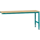 Manuflex aanbouwtafel UNIVERSAL Standaard, 2000 x 800 mm, multiplex natuur, waterblauw