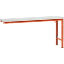 Manuflex Ansatztisch UNIVERSAL Spezial, 1750 x 800 mm, Kunststoff lichtgrau, rotorange