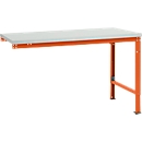 Manuflex Ansatztisch UNIVERSAL Spezial, Tischplatte Melamin, 1500x1000, rotorange