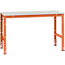 Manuflex Grundtisch UNIVERSAL Standard, Tischplatte Melamin, 1500x800, rotorange