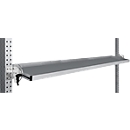 Manuflex kantelbare opbergconsole, voor de serie Universal of Profi, bruikbare diepte 195 mm, voor tafelbreedte 1750 mm, aluminium zilver