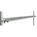 Manuflex kantelbare opbergconsole, voor de serie Universal of Profi, bruikbare diepte 195 mm, voor tafelbreedte 2000 mm, lichtgrijs