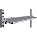 Manuflex Neigbare Ablagekonsole, für Reihe Universal oder Profi, Nutztiefe 345 mm, für Tischbreite 1500 mm, alusilber