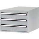 Manuflex onderbouw met schuifladen, voor D 800 mm, aluminium zilver