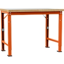 Manuflex werkbank Profi speciaal, tafelblad kunststof, 1250 x 700 mm, roodoranje