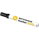 Marcador permanente S. 300, punta redonda, ancho de trazo 1,5-3 mm, resistente al agua, se puede guardar abierto, aluminio y plástico, negro, 1 unidad