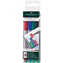 Marker Faber-Castell Multimark, set van 4, M, non-permanent