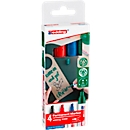Marqueur permanent 3300 EDDING, avec pointe biseautée, 4 segments, assorti