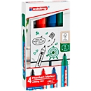 Marqueur pour flipchart 380 edding, pointe ronde, couleurs assorties, lot de 4