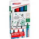 Marqueur pour flipchart 383 edding, pointe biseautée, couleurs assorties, lot de 4