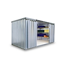 Materiaalcontainer MC 1400, gegalvaniseerd, ongemonteerd, met houten bodem