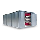 Materiaalcontainer model 1360, gegalvaniseerd, ongemonteerd, met houten bodem