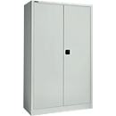 Materiaalkast MS 2512 – vleugeldeuren - staal - B 1200 x D 500 x H 1935 mm – met 4 tussenlegborden - cilinderslot - lichtgrijs/lichtgrijs - ons merk Schäfer Shop Select