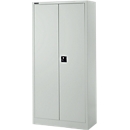 Materiaalkast - stalen - afsluitbaar - 5 OH - B 800 x D 400 x H 1935 mm - 4 verzinkte legborden - lichtgrijs/lichtgrijs - ons merk Schäfer Shop Select