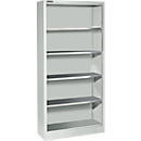 Materiaalkast zonder deur AS 2408  - staal - B 800 x D 400 x H 1935 mm - met 4 tussenlegborden – blankaluminium - ons merk Schäfer Shop Select