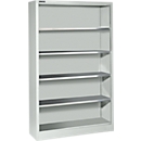 Materiaalkast zonder deur AS 2412 - staal - B 1200 x D 400 x H 1935 mm - met 4 tussenlegborden – lichtgrijs - ons merk Schäfer Shop Select
