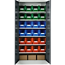 Materialschrank MSI 2409, mit 24 Kästen LF 322, 6 Fachböden, B 950 x T 400 x H 1935 mm, Stahl, lichtgrau/anthrazitgrau