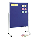 MAUL Moderationstafel Pro, Textil/Textil blau + Moderationskarten-Set mit 360 Karten und 200 Pin-Nadeln