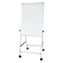 MAUL office flipchart, bord B 70 x H 100 mm, incl. plateau, traploos in hoogte verstelbaar, vierpootsbodem, vastzetbare dubbele zwenkwielen, wit