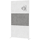 MAUL Système de cloisons MAULconnecto, 2 x feutre acoustique clair, 1 x feutre acoustique foncé, fixation velcro, pied, H 1800 x L 1000 mm, blanc