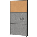 MAUL Système de cloisons MAULconnecto, modules enfichables, 2x voile acoustique, 1x liège, fixation velcro, H 1800 x L 1000 mm, anthracite
