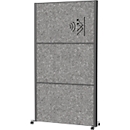 MAUL Système de cloisons MAULconnecto UpLight, 3x voile acoustique foncé, éclairage LED, fixation velcro, sur roulettes, H 1800 x L 1000 mm, anthracite