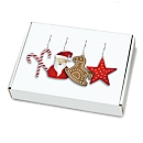 Maxi brievenbussen, met kerstmannendessin, gefrankeerd, tot 20 kg, buitenafmetingen 250 x 174 x 50 mm, microgolfkarton, wit, 20 stuks