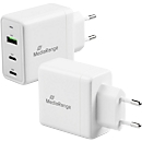 MediaRange Quick Charge Schnellladeadapter 65 W, Eurostecker, 2x USB-C und 1x USB-A, weiß